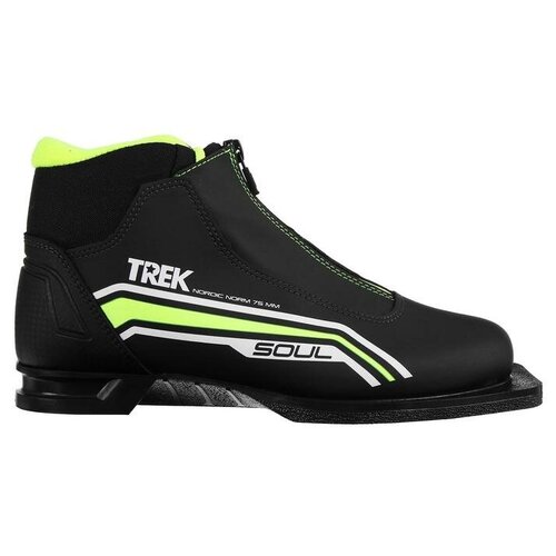 фото Trek ботинки лыжные trek soul comfort 1 nn75, цвет чёрный, лого лайм неон, размер 46