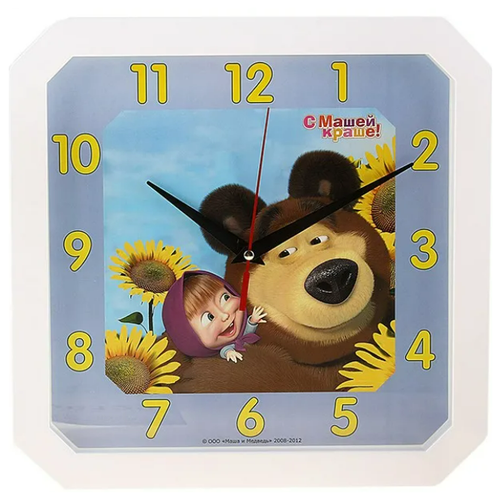 фото Детские настенные часы "маша и медведь", подсолнухи 324545