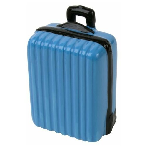 фото Декоративная копилка чемодан синий из керамики феникс present