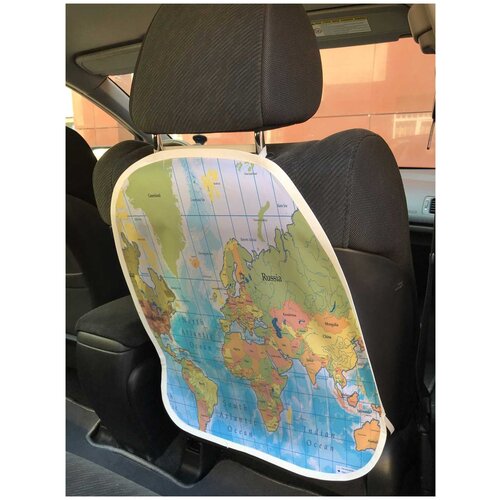 фото Защитная накидка "карта мира" на спинку автомобильного сидения joyarty