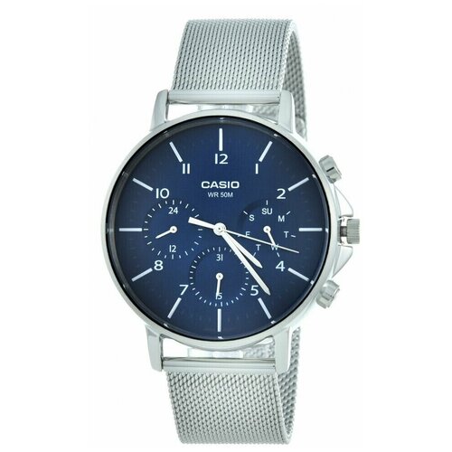 фото Наручные часы casio наручные часы casio collection mtp-e321m-2a, синий, серебряный