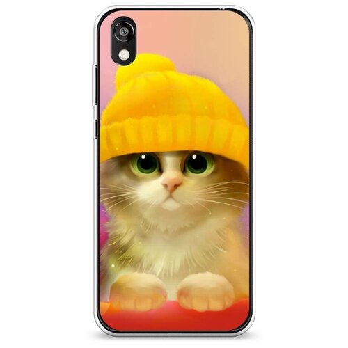 фото Силиконовый чехол "котенок в желтой шапке" на honor 8s / хонор 8s case place