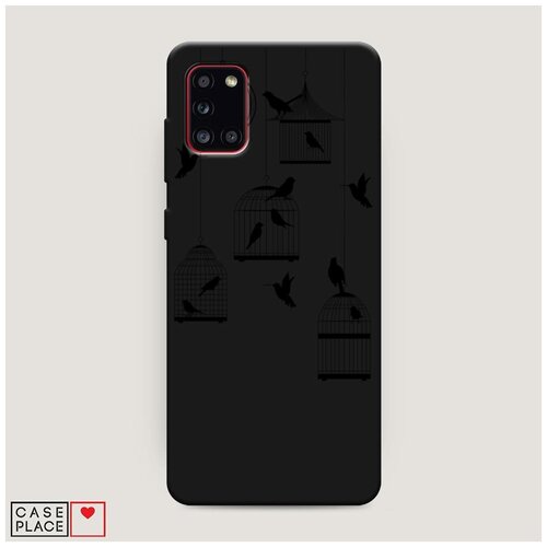 фото Чехол силиконовый матовый samsung galaxy a31 клетка с птицами графика case place