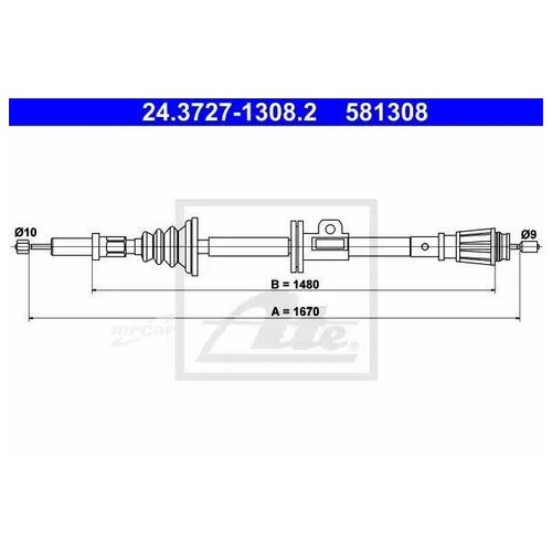 фото Ate 24372713082 трос ручного тормоза