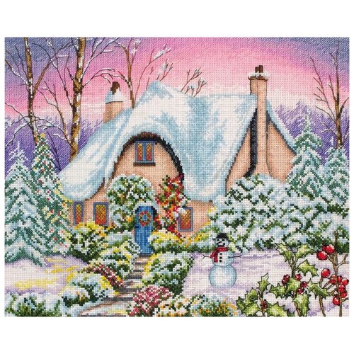 фото * набор для вышивания anchor snow cottage 25*31см, mez, pce884