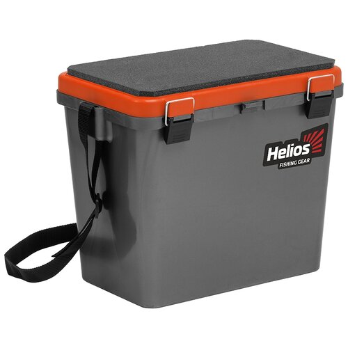фото Ящик для рыбалки helios м односекционный 39х25.7х32 см серый/оранжевый
