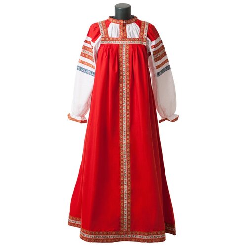 фото Русский народный костюм женский красный из хлопка, размер s (42/44) нет бренда