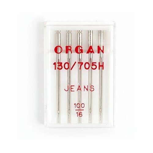 фото Иглы для бытовых швейных машин "organ" (для джинсы), №100, 5 штук