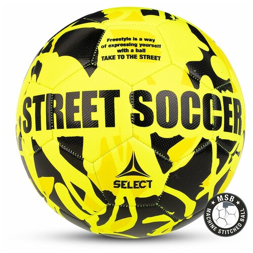 фото Мяч футбольный street soccer, размер 4,5, жел/черн (для асфальта) select