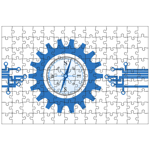 фото Магнитный пазл 27x18см."компас, механизм, оцифровка" на холодильник lotsprints