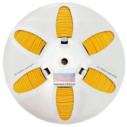 фото Трубка пвх круглая vell ao-065 для маркировки проводов, ø 6.5 мм, 100 метров, янтарно-желтая, премиум материал (самозату.