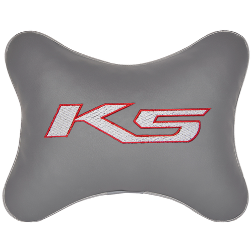 фото Подушка на подголовник экокожа l. grey с логотипом автомобиля kia k5 vital technologies