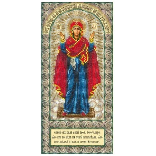 фото Набор вышивки бисером «богородица нерушимая стена», 13x27,3 см, русская искусница