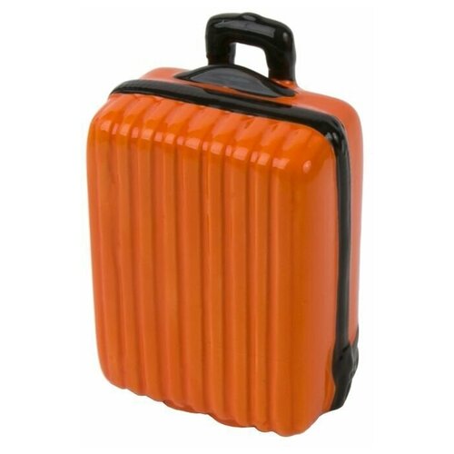 фото Декоративная копилка чемодан оранжевый из керамики magic home