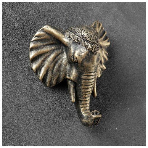 фото Крючок фигурный "слон" бронза 4х12х13см 4833197 хорошие сувениры