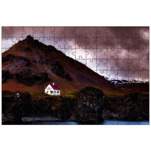 фото Магнитный пазл 27x18см."исландия, дом, дистанционный пульт" на холодильник lotsprints