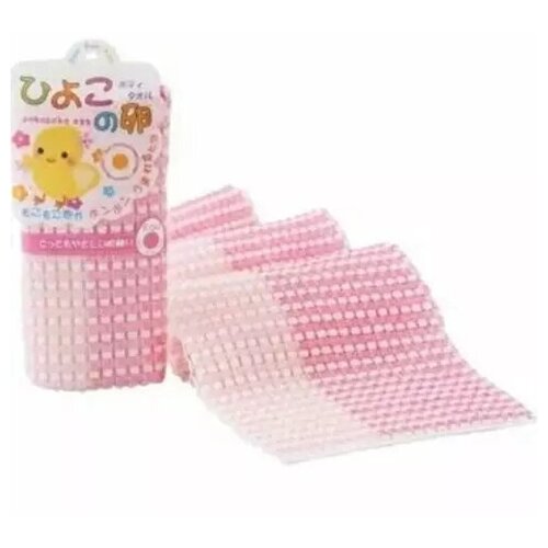 фото Yokozuna мочалка- полотенце для детей розовая - pokopoko egg, 1шт
