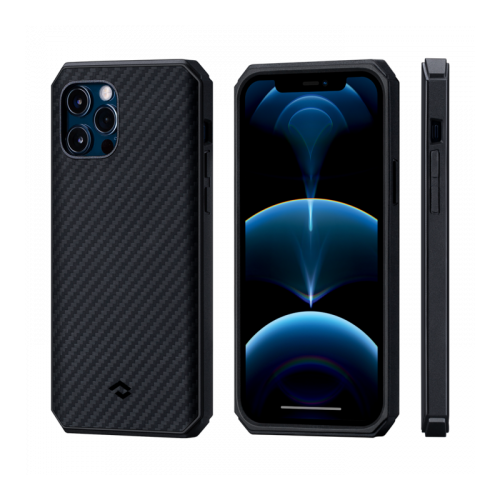 фото Чехол pitaka magez case pro 2 для iphone 12 pro / 12 6.1″, черно-серый, кевлар (арамид)