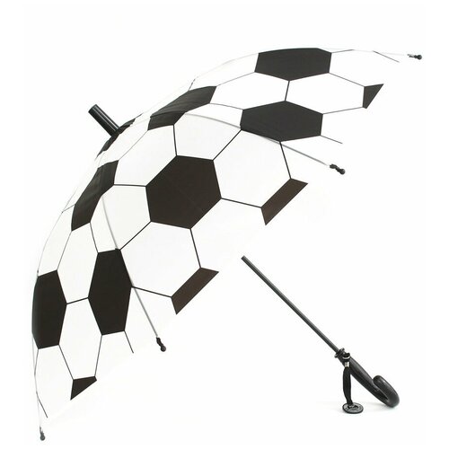 фото Зонт-трость футбольный мяч красный полуавтомат (полиэтилен) 69988-1 real star umbrella