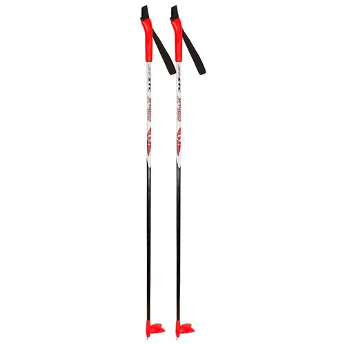 фото Лыжные палки взрослые для беговых лыж спортивные туристические / палки лыжные для взрослых stc 145 см x600 red 100% стекловолокно