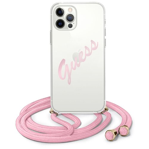 фото Чехол guess для iphone 12/12 pro | pc/tpu ремень розовый cg-mobile