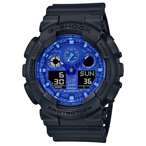 фото Наручные часы casio casio ga-100bp-1a, черный, синий