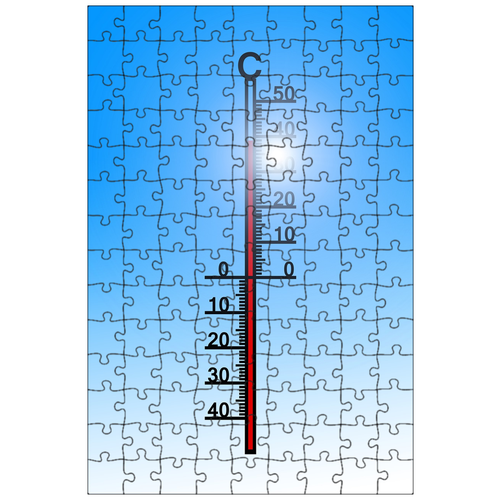 фото Магнитный пазл 27x18см."термометр, летом, горячий" на холодильник lotsprints