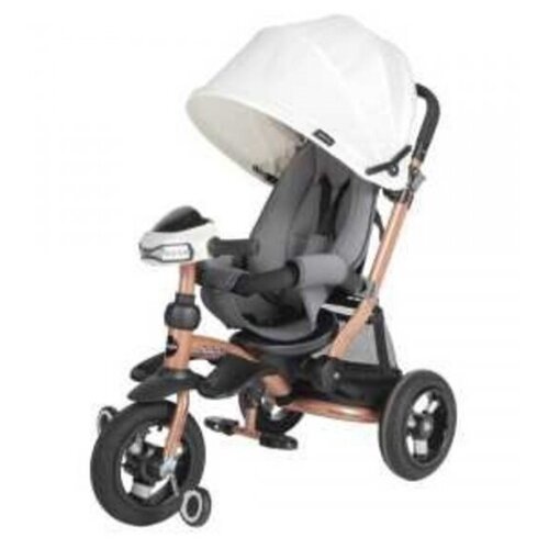 фото Велосипед-коляска 3кол. stroller trike 10x10 air car, молочный, золот.металлик . moby kids