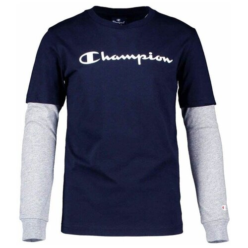 фото Футболка champion legacy smu zl long sleeve t- shirt синий m 305367- bs501
