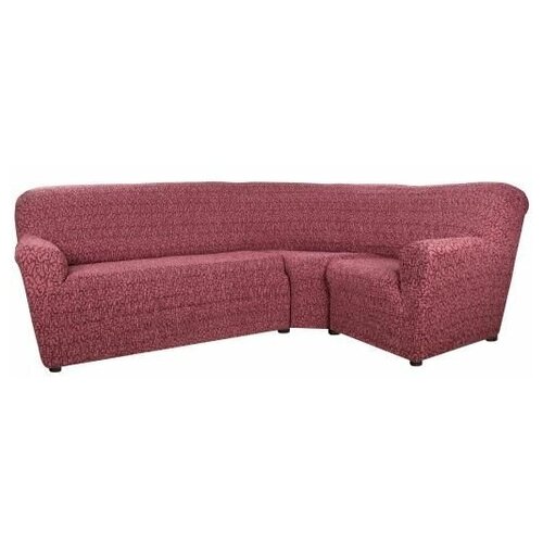 фото Чехол для мебели: чехол на классический угловой диван "тела" безарро бордовый еврочехол