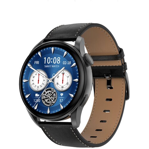 фото Часы smart watch garsline dt3 черные (черная кожа)