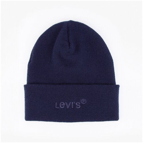 фото Шапка levi's wordmark beanie размер os, синий