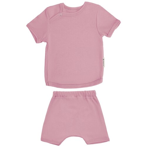 фото Комплект футболка детская, штанишки (блумеры) amarobaby nature зефир, розовый, 86-92