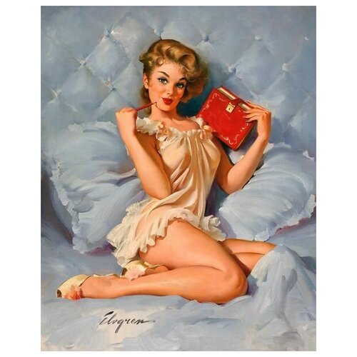 фото Постер на холсте девушка с книгой 50см. x 63см. твой постер