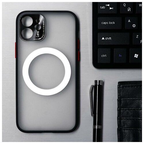фото Чехол luazon для iphone 12, поддержка magsafe, с окантовкой, пластиковый, черный luazon home 6253200 .