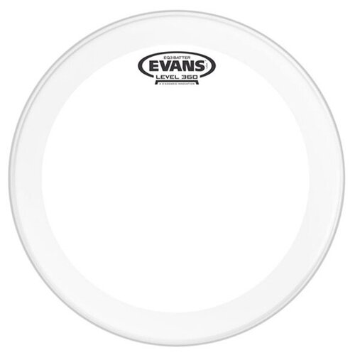 фото Evans bd18gb3 eq3 clear пластик 18" для бас барабана, прозрачный, двойной, с двумя демпфирующими кольцами