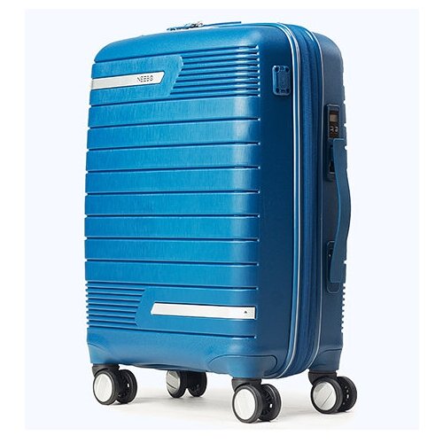 фото Противоударный чемодан для путешествий, встроенные весы и с usb портом + подарки подушка для путешествий, беруши, маска для сна neebo 44л
