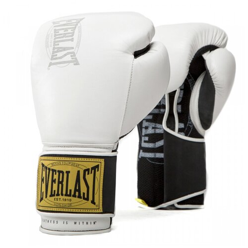фото Everlast боксерские перчатки everlast тренировочные 1910 classic белые 12 унций