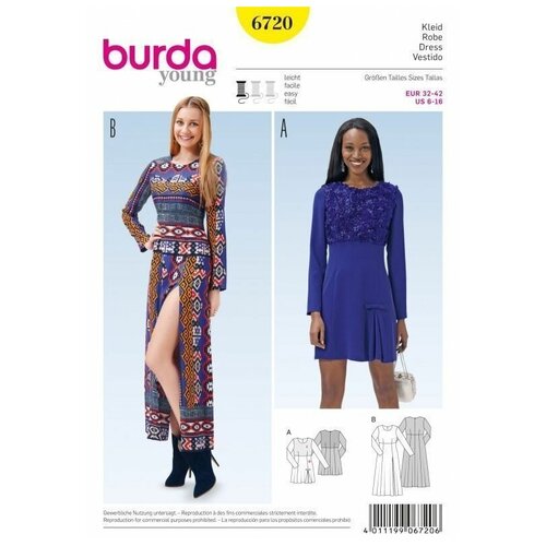 фото Выкройка burda 6720-платье