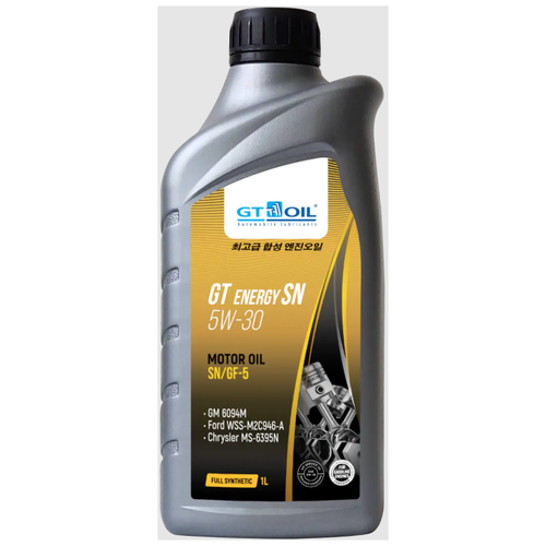 фото Синтетическое моторное масло gt oil gt energy sn 5w-30, 1 л