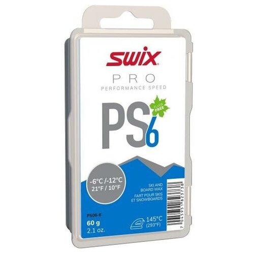 фото Мазь скольжения парафин swix ps06-6 blue, (-6-12 c), 60 g