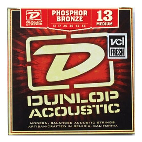 фото Dunlop acoustic phosphor bronze medium dap1356 (13-56) струны для акустической гитары