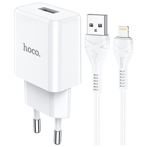 фото Зарядное устройство hoco n9 especial usb + кабель usb-lightning, 2.1a, белый