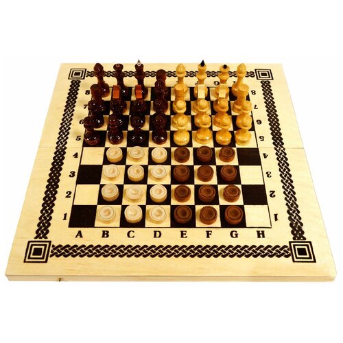 фото Игра 2 в 1 шахматы, шашки с-11а/в-6 нескучные игры