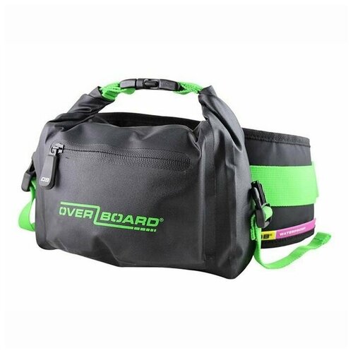фото Герметичная поясная сумка overboard black green 2 литра