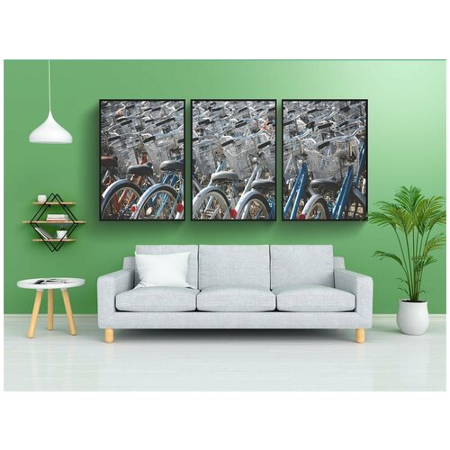 фото Набор модулных постеров для интерьера "велосипеды, цикл, строка" 60x90 см. в тубусе, без рамки lotsprints