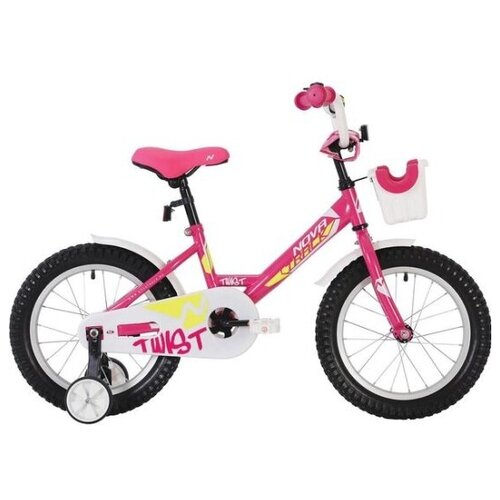 фото Велосипед novatrack 20" twist розовый, тормоз ножной, крылья короткие, корзина, защита а-тип / детский велосипед
