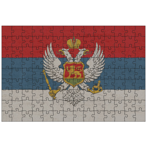 фото Магнитный пазл 27x18см."черногория, знамя, флаг" на холодильник lotsprints
