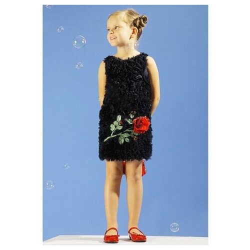 фото Праздничное платье-футляр из шифона, с розой, маленькая леди, 1607-316-впсш