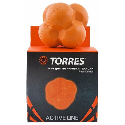 фото Мяч для трен. реакции torres reaction ball tl0008, диам. 8 см, резина, оранжевый